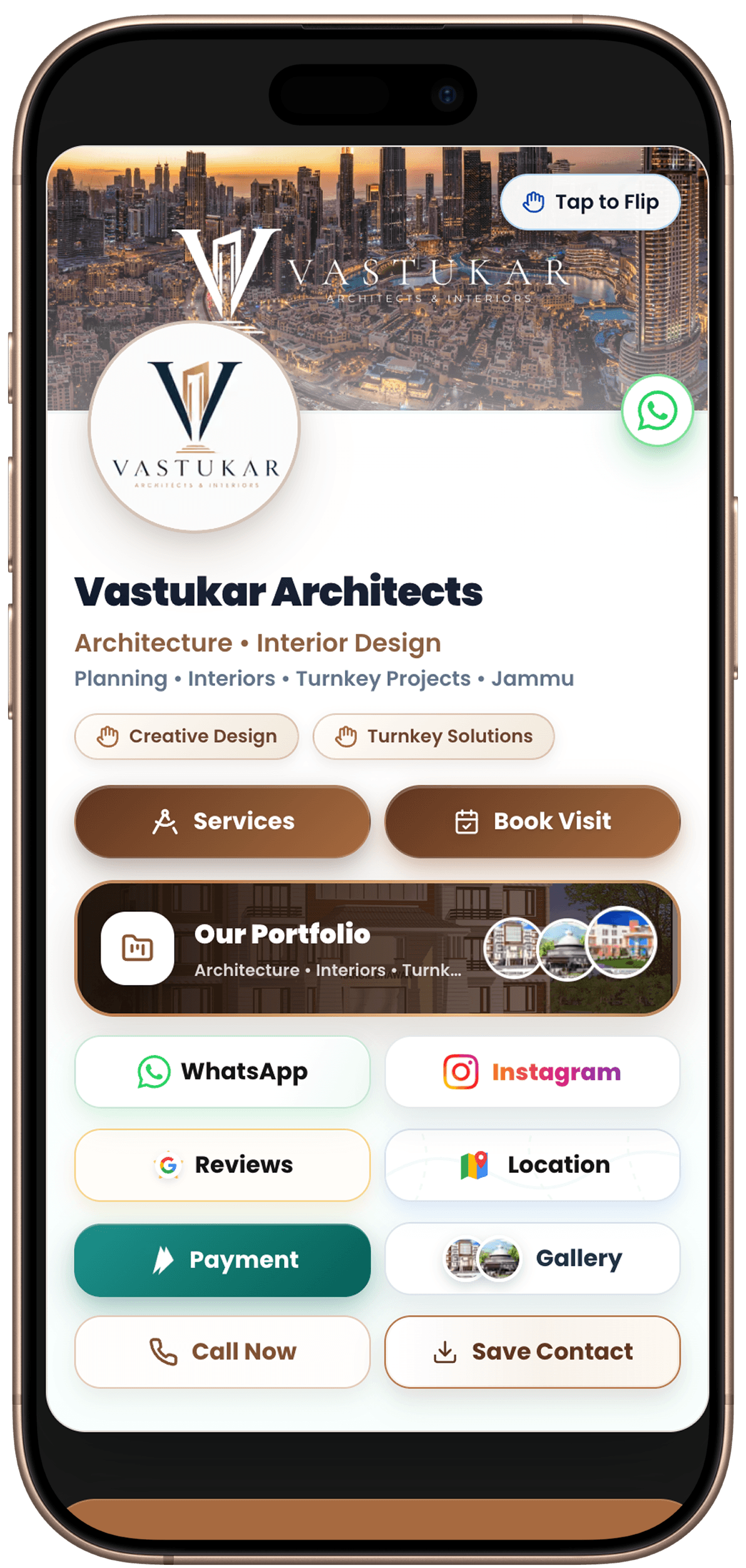 Vastukar Architects OneLink mobile preview