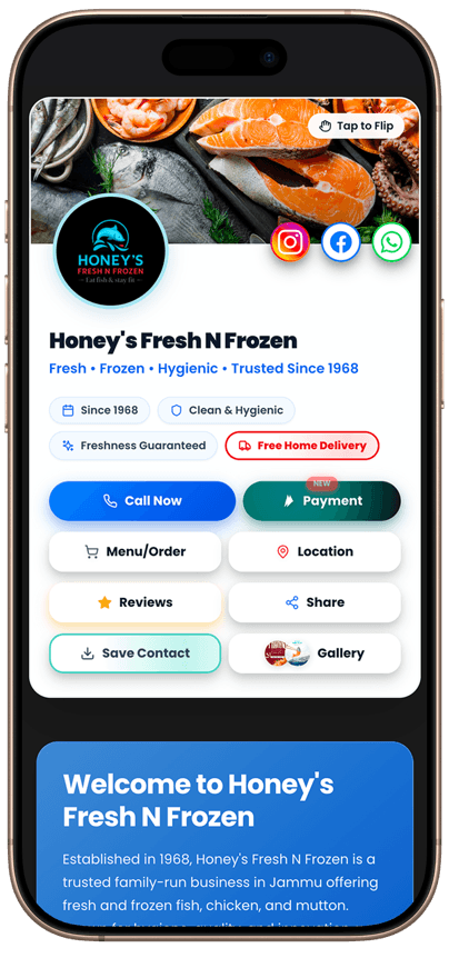 OneLink seafood business mobile mockup